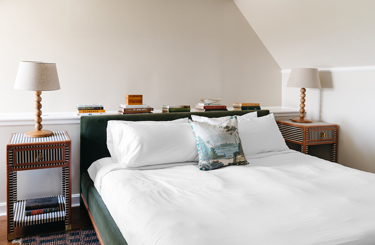 Bed in penthouse suite