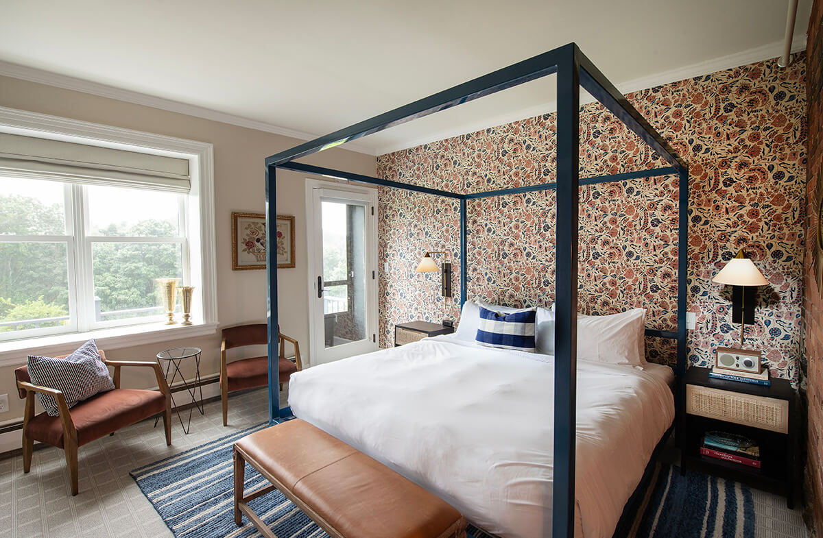 Versailles guestroom looking toward private entrance